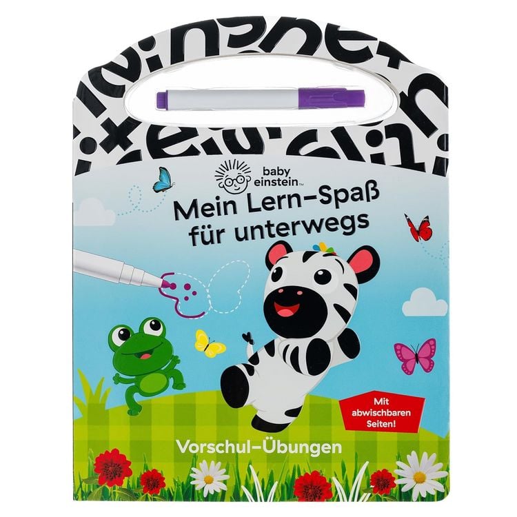 Produktbild: Baby Einstein - Mein Lern-Spa&szlig; f&uuml;r unterwegs - Vorschul-&Uuml;bungen - Pappbilderbuch mit Stift und abwischbaren Seiten ab 3 Jahren