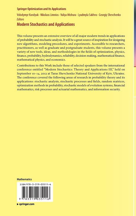 Produktbild: Modern Stochastics and Applications