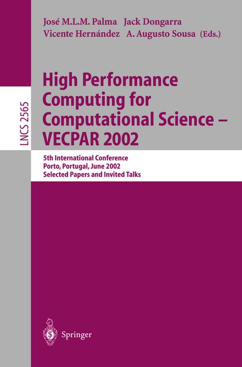 Produktbild: High Performance Computing for Computational Science - VECPAR 2002