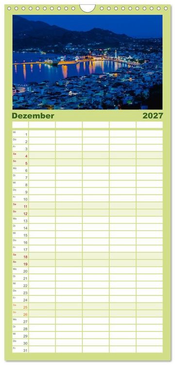 Produktbild: Familienplaner 2027 - Zakynthos und Kefalonia Trauminseln im Ionischen Meer mit 5 Spalten (Wandkalender, 21 x 45 cm) CALVENDO