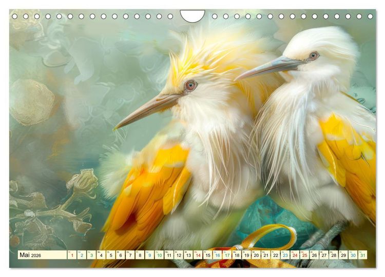 Produktbild: Farbenfrohe Fantasiev&ouml;gel (Wandkalender 2026 DIN A4 quer), CALVENDO Monatskalender