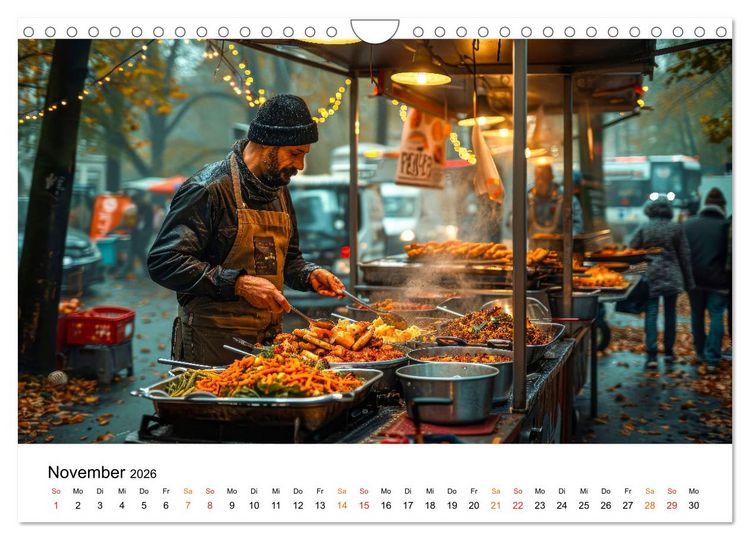 Produktbild: Street Food f&uuml;r Gourmets (Wandkalender 2026 DIN A4 quer), CALVENDO Monatskalender