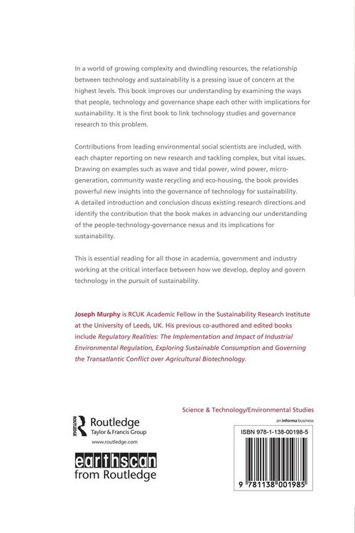 Produktbild: Governing Technology for Sustainability