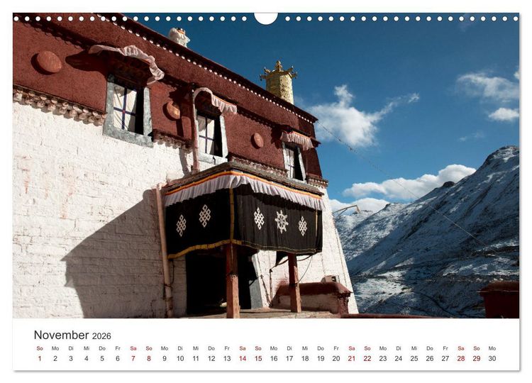 Produktbild: Tibet - Kloster und Landschaft (Wandkalender 2026 DIN A3 quer), CALVENDO Monatskalender
