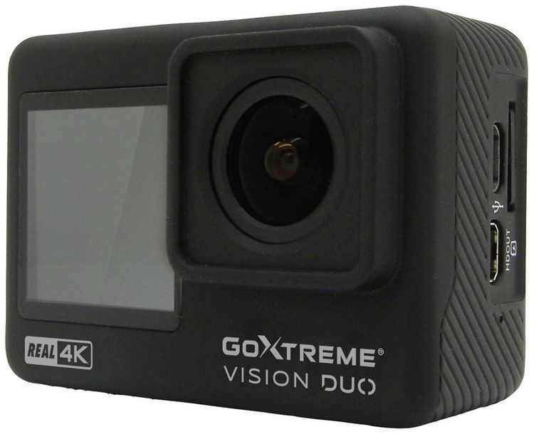 Produktbild: GoXtreme GoXtreme Vision Duo 4K Action Cam 4K, Dual-Display, Spritzwassergesch&uuml;tzt, Staubgesch&uuml;tzt, Wasserfest, WLAN, Zeitraffer