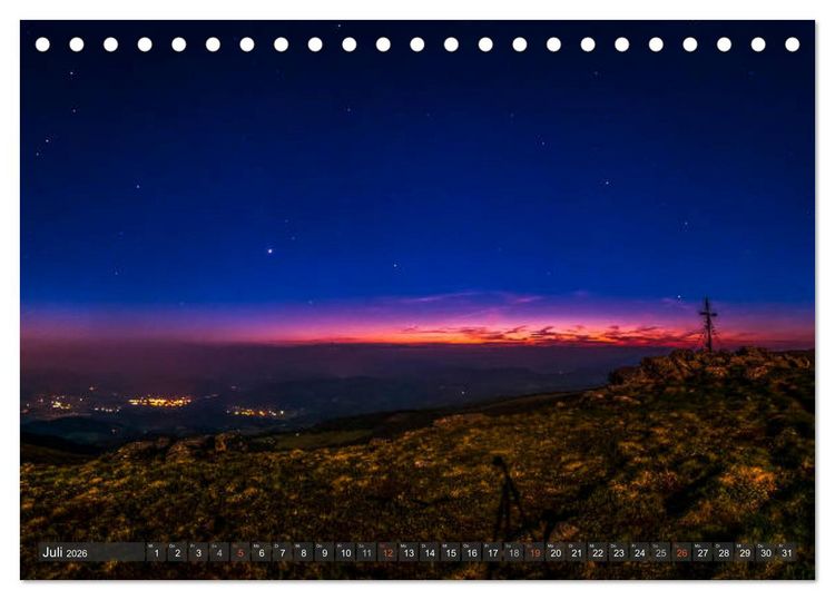 Produktbild: Himmelslichter - Mond und Sterne (Tischkalender 2026 DIN A5 quer), CALVENDO Monatskalender