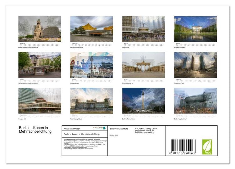 Produktbild: Berlin &ndash; Ikonen in Mehrfachbelichtung (Wandkalender 2026 DIN A4 quer), CALVENDO Monatskalender