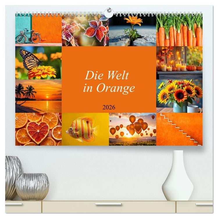 Produktbild: Die Welt in Orange (hochwertiger Premium Wandkalender 2026 DIN A2 quer), Kunstdruck in Hochglanz