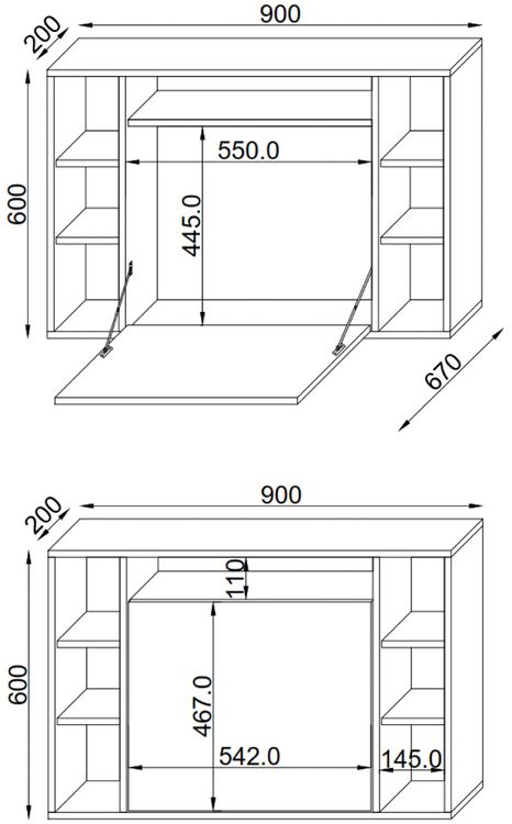 Produktbild: Holz H&auml;nge Schreibtisch Wandschreibtisch Wandila