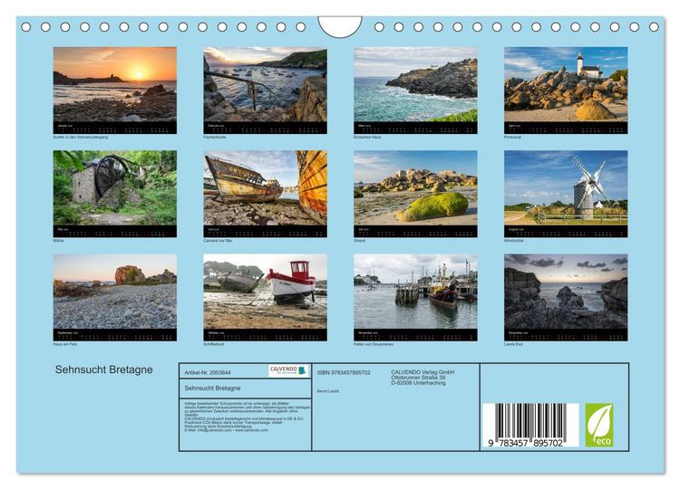 Produktbild: Sehnsucht Bretagne (Wandkalender 2026 DIN A4 quer), CALVENDO Monatskalender