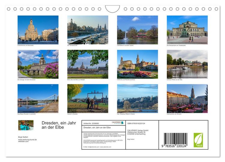 Produktbild: Dresden, ein Jahr an der Elbe (Wandkalender 2026 DIN A4 quer), CALVENDO Monatskalender