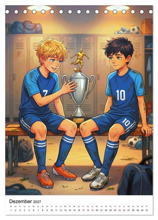 Produktbild: Level Up &ndash; Fu&szlig;ballhelden (Tischkalender 2027 DIN A5 hoch), CALVENDO Monatskalender