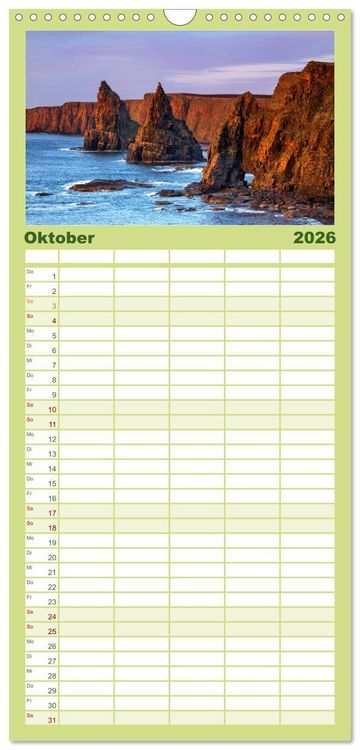 Produktbild: Familienplaner 2026 - Schottland zum Verlieben mit 5 Spalten (Wandkalender, 21 x 45 cm) CALVENDO