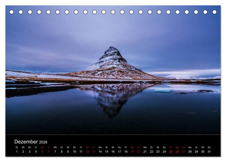 Produktbild: Island - Unber&uuml;hrte Landschaften (Tischkalender 2026 DIN A5 quer), CALVENDO Monatskalender