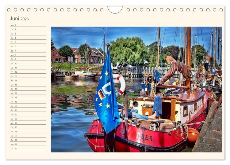 Produktbild: Ostfriesland - Museumshafen Carolinensiel (Wandkalender 2026 DIN A4 quer), CALVENDO Monatskalender