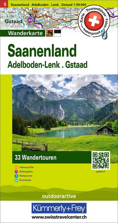 Produktbild: K&uuml;mmerly+Frey Wandertourenkarte 5 Saanenland 1:50.000
