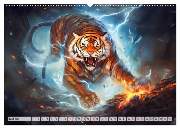 Produktbild: Jahr des Tigers - Portr&auml;ts des chinesischen Tierkreiszeichens (Wandkalender 2026 DIN A2 quer), CALVENDO Monatskalender