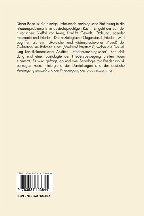 Produktbild: Soziologie und Frieden