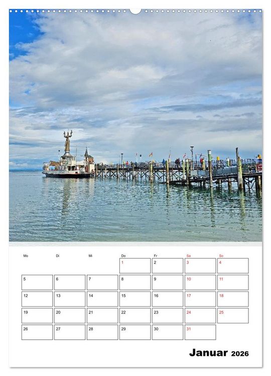 Produktbild: Bodenseeradweg - Auf dem Bodensee durch 3 L&auml;nder (hochwertiger Premium Wandkalender 2026 DIN A2 hoch), Kunstdruck in Hochglanz