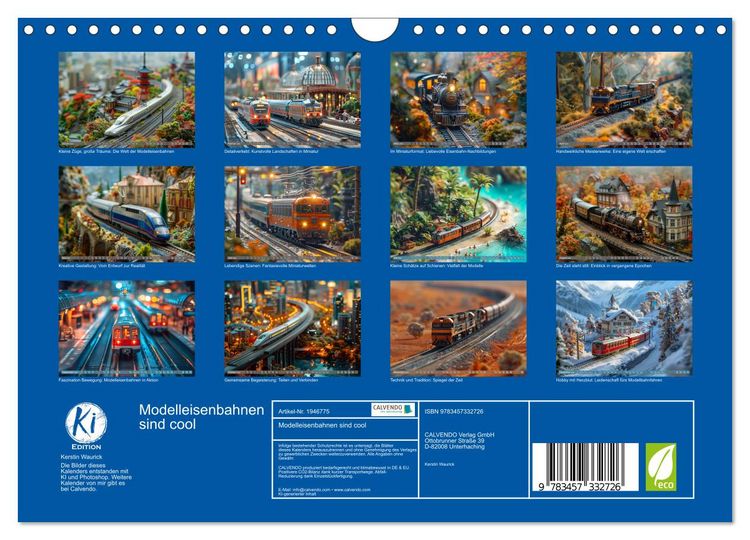 Produktbild: Modelleisenbahnen sind cool (Wandkalender 2026 DIN A4 quer), CALVENDO Monatskalender