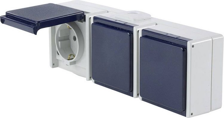 Produktbild: AS Schwabe 62464 Aufputz-Steckdose IP54 Grau