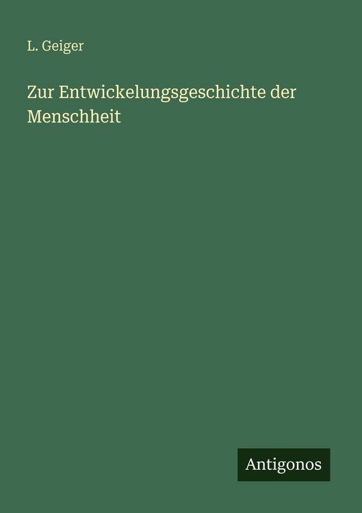 Produktbild: Zur Entwickelungsgeschichte der Menschheit