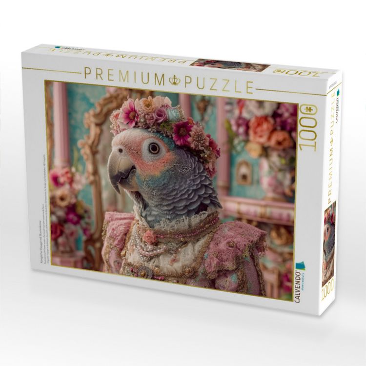 Produktbild: CALVENDO Puzzle K&ouml;niglicher Papagei mit Blumenkrone | 1000 Teile Lege-Gr&ouml;&szlig;e 64x48cm Foto-Puzzle f&uuml;r gl&uuml;ckliche Stunden