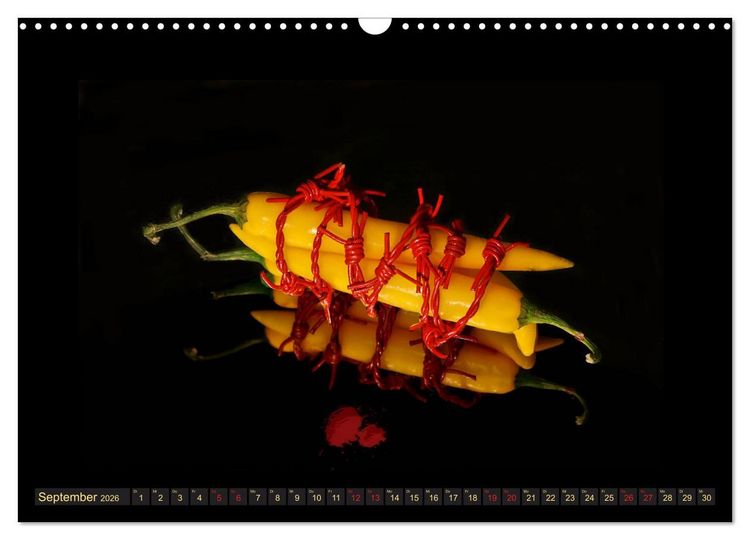 Produktbild: Scharfe Chili Fantasien - Creative Food Design (Wandkalender 2026 DIN A3 quer), CALVENDO Monatskalender