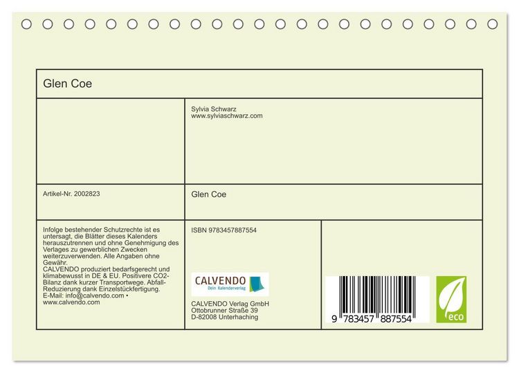 Produktbild: Glen Coe (Tischkalender 2026 DIN A5 quer), CALVENDO Monatskalender
