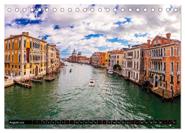 Produktbild: Venedig - Pal&auml;ste, Br&uuml;cken und Kan&auml;le (Tischkalender 2026 DIN A5 quer), CALVENDO Monatskalender