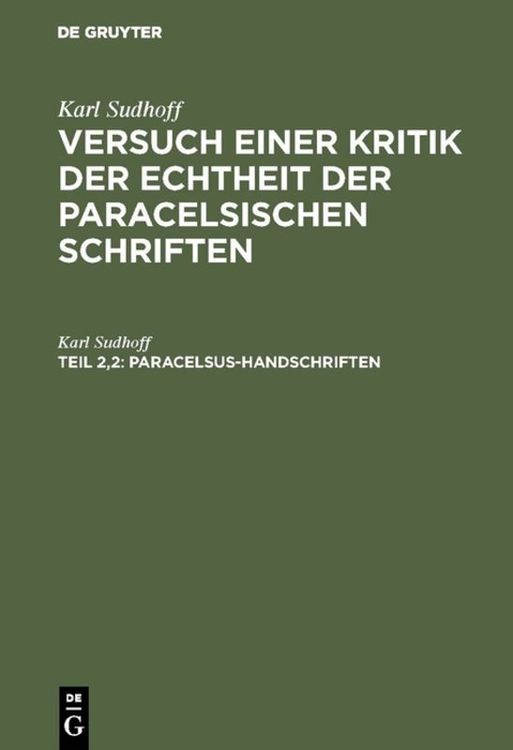 Produktbild: Paracelsus-Handschriften