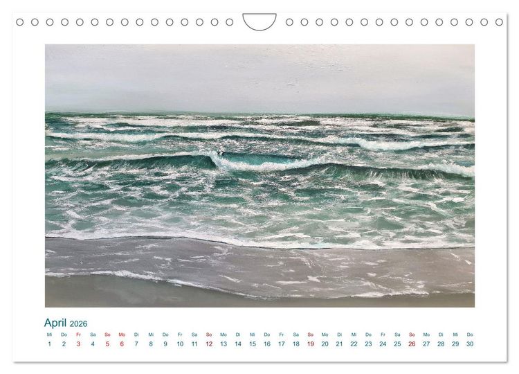 Produktbild: Wellenbrausen - Gemalte Wellen von Michaela Spreider (Wandkalender 2026 DIN A4 quer), CALVENDO Monatskalender