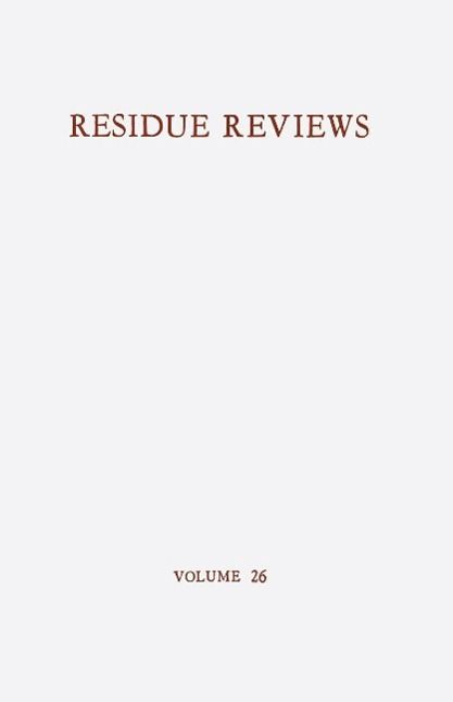 Produktbild: Residue Reviews / R&uuml;ckstands-Berichte