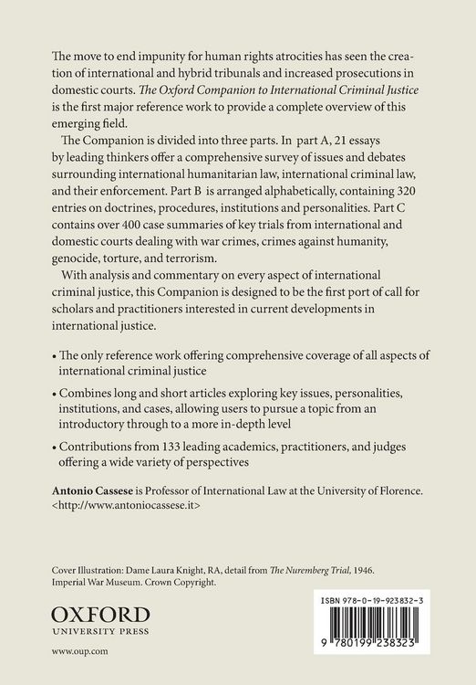 Produktbild: The Oxford Companion to International Criminal Justice