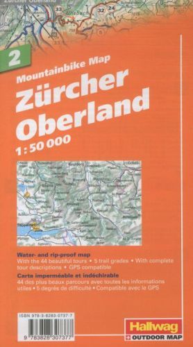 Produktbild: Hallwag Mountainbike-Karte 2 Z&uuml;rcher Oberland 1:50.000