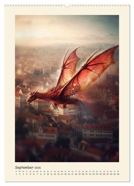 Produktbild: Malerische Drachen (Wandkalender 2026 DIN A2 hoch), CALVENDO Monatskalender