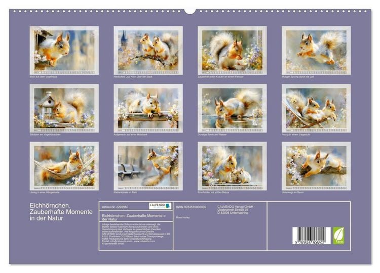 Produktbild: Eichh&ouml;rnchen. Zauberhafte Momente in der Natur (hochwertiger Premium Wandkalender 2027 DIN A2 quer), Kunstdruck in Hochglanz