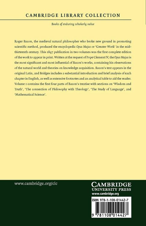 Produktbild: The Opus Majus of Roger Bacon - Volume 1