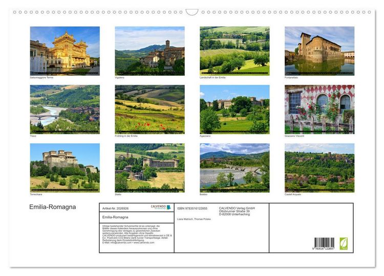 Produktbild: Emilia-Romagna (Wandkalender 2026 DIN A2 quer), CALVENDO Monatskalender