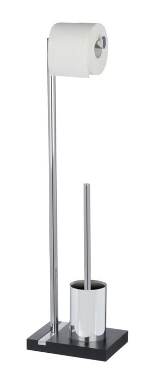 Produktbild: Stand WC-Garnitur Mod. Noble Black, mit Chrom-Applikation