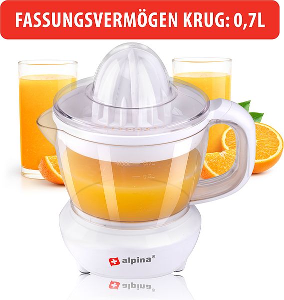 Produktbild: ALPINA Elektrische Zitruspresse, 700ml, 25W, wei&szlig;