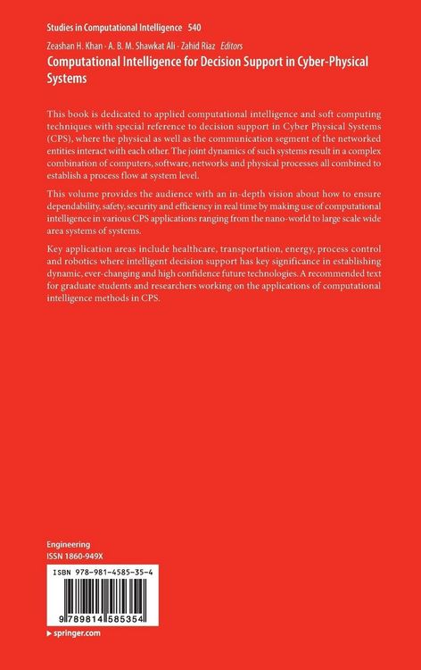 Produktbild: Computational Intelligence for Decision Support in Cyber-Physical Systems