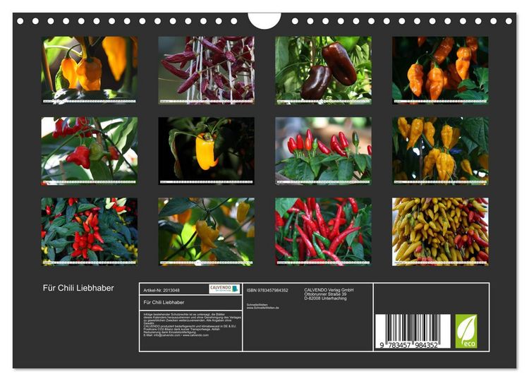Produktbild: F&uuml;r Chili Liebhaber (Wandkalender 2026 DIN A4 quer), CALVENDO Monatskalender