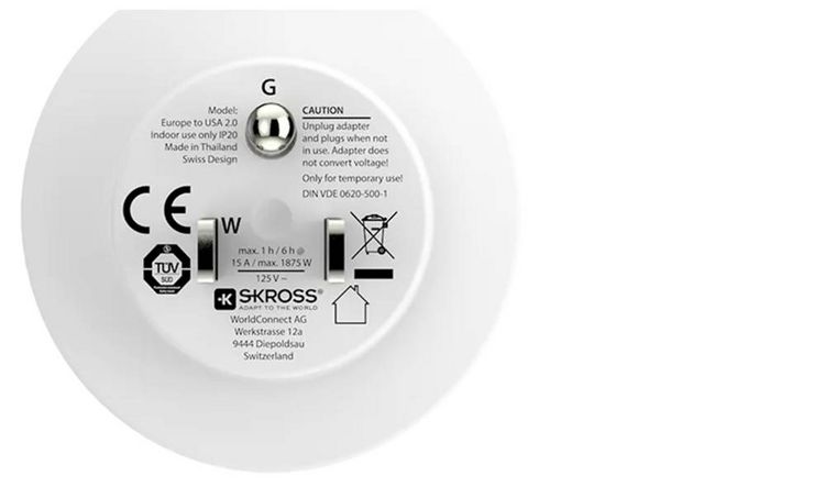 Produktbild: Skross 1.500203-1 Reiseadapter CA EU to USA (BULK)