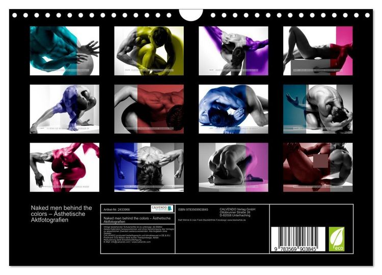 Produktbild: Naked men behind the colors &ndash; &Auml;sthetische Aktfotografien (Wandkalender 2027 DIN A4 quer), CALVENDO Monatskalender