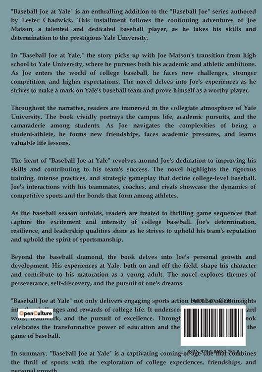 Produktbild: Baseball Joe at Yale