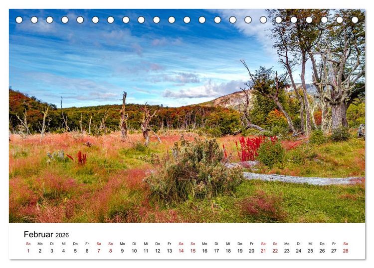 Produktbild: Patagonien, Tierra del Fuego: Am Rand der Welt (Tischkalender 2026 DIN A5 quer), CALVENDO Monatskalender