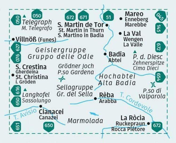 Produktbild: KOMPASS Wanderkarte 652 Hochabtei / Alta Badia, Arabba , Mar