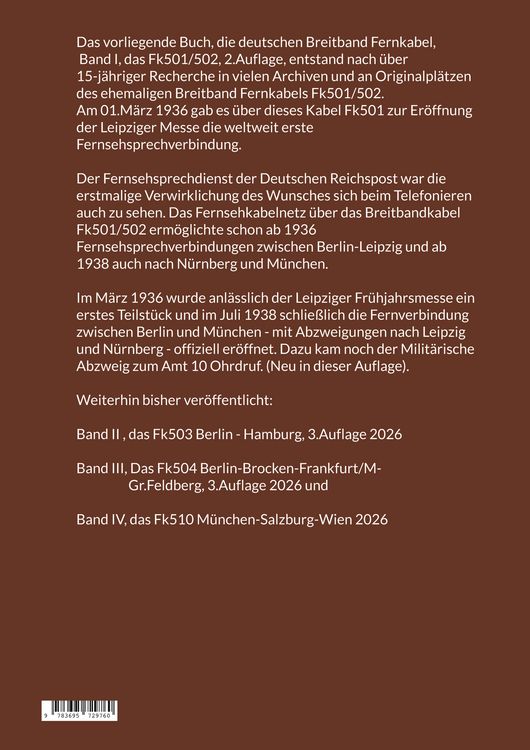 Produktbild: Die Breitband-Fernkabel der Deutschen Reichspost Band I