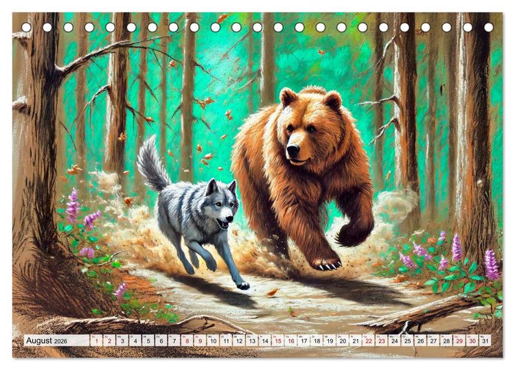 Produktbild: Ein Jahr mit den B&auml;ren - Ein majest&auml;tisches Leben in der Wildnis (Tischkalender 2026 DIN A5 quer), CALVENDO Monatskalender